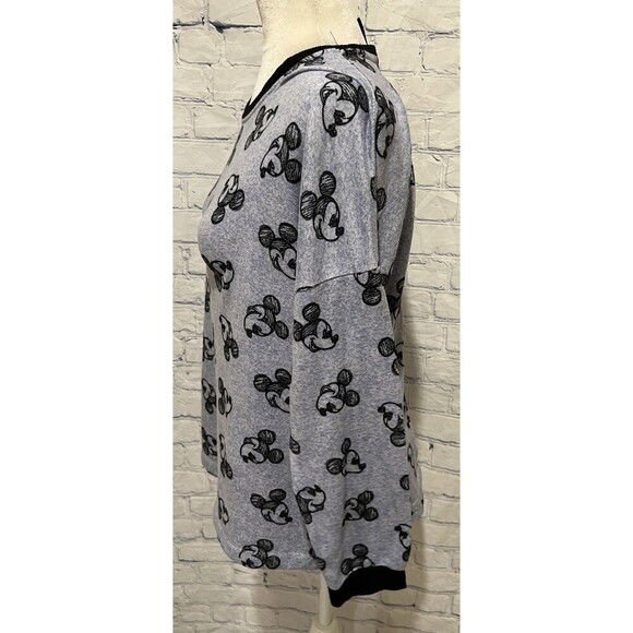 Disney Women’s Mickey Mouse Sleepwear Pajama Top Blue Loungewear Medium - Picture 2 of 6